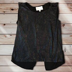 4/30$$$ JOA Black Sparkly Backless Tank